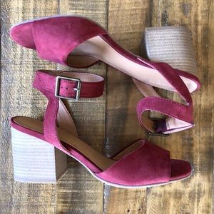 Maroon Microsuede Heels